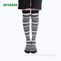 over knee striped color cotton fashion lady's socks
